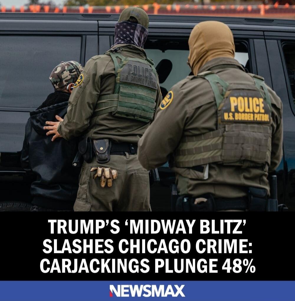 TRUMP'S 'MIDWAY BLITZ' SLASHES CHICAGO CRIME: CARJACKINGS PLUNGE 48% NEWSMAX