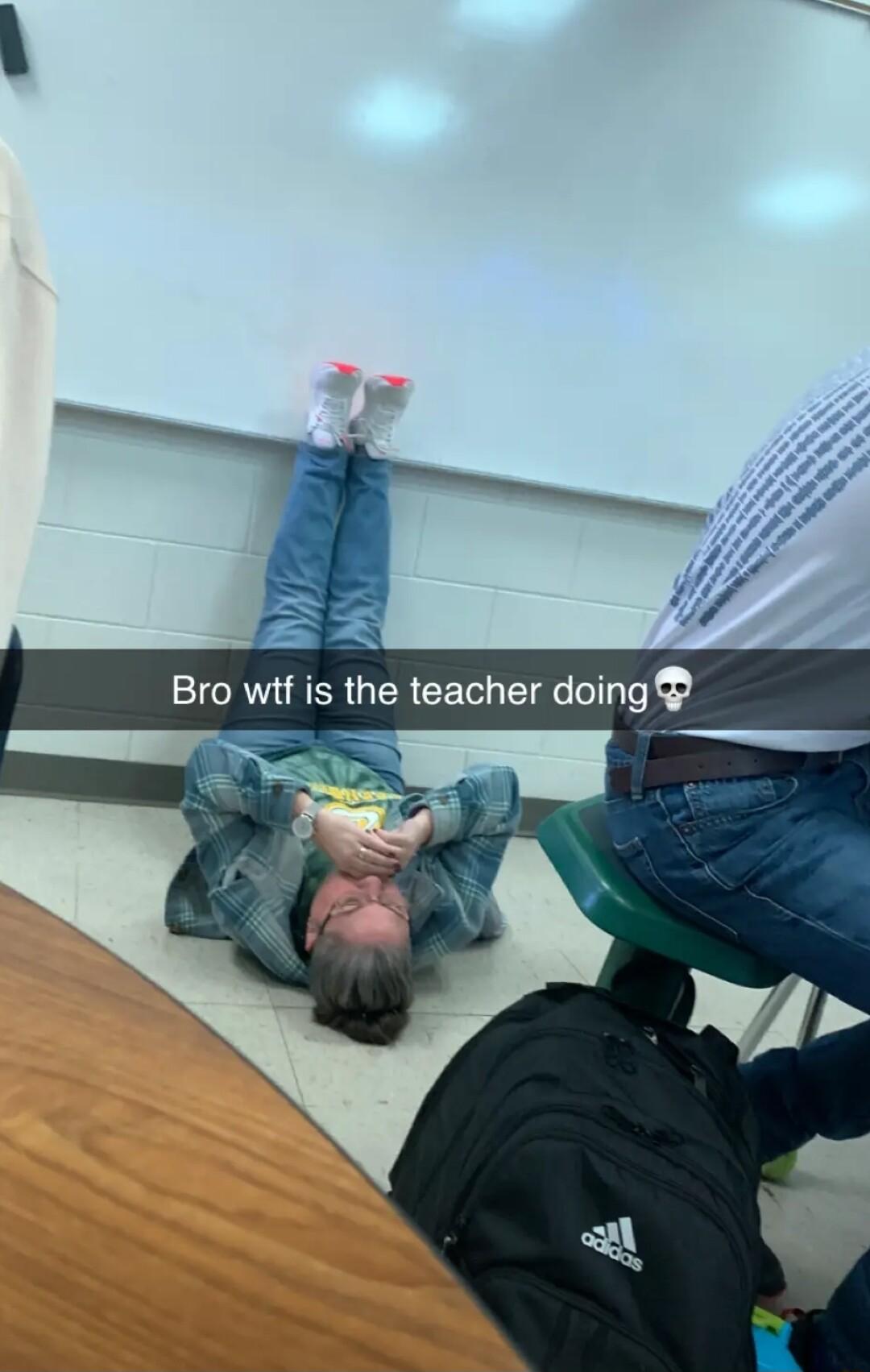 Bro wf is the teacher doing _ m