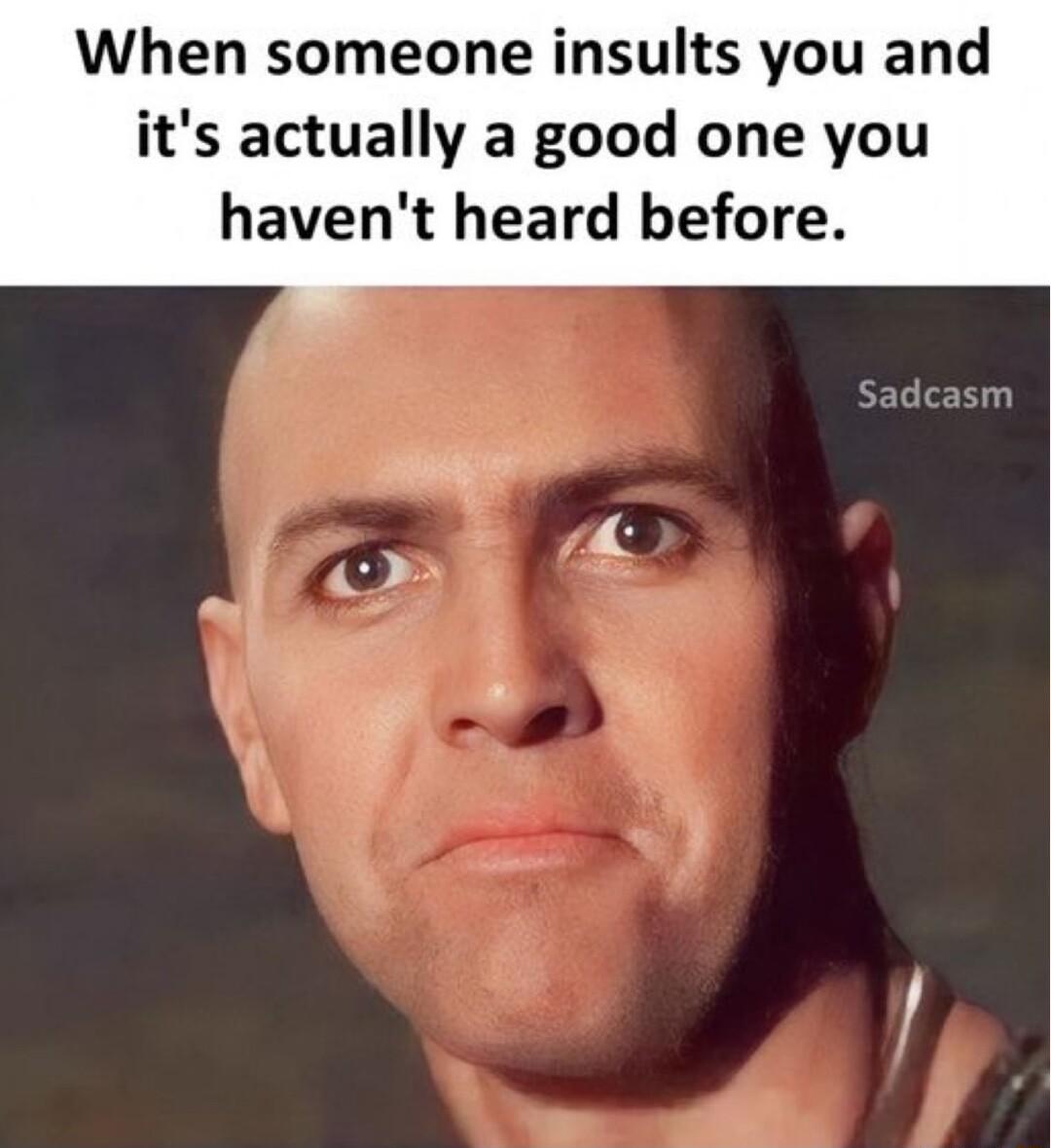 When someone insults you and its actually a good one you havent heard before