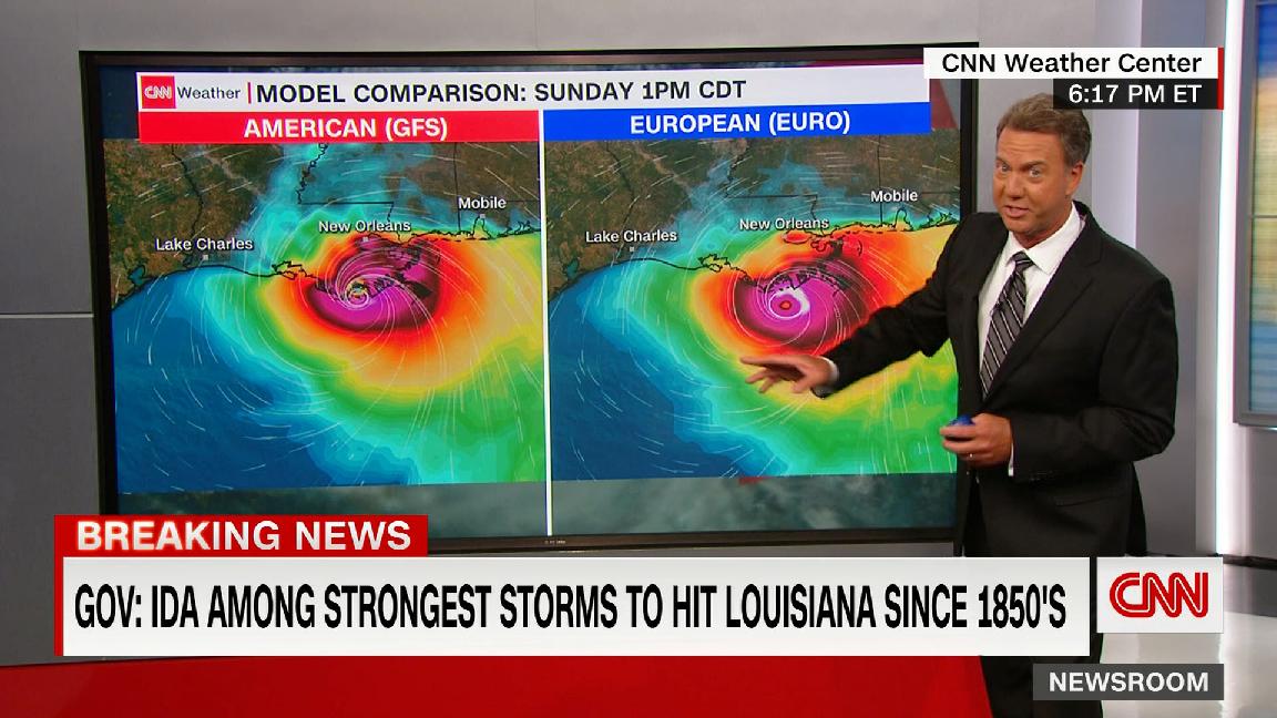 CNN Weather Center 617 PM ET BREAKING NEWS GOV IDA AMONG STRONGEST STORMS TO HIT LOUISIANA SINCE 1850S NEWSROOM