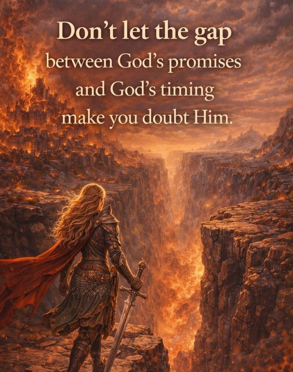 Don't let the gap between God's promises and God's timing make you doubt Him.