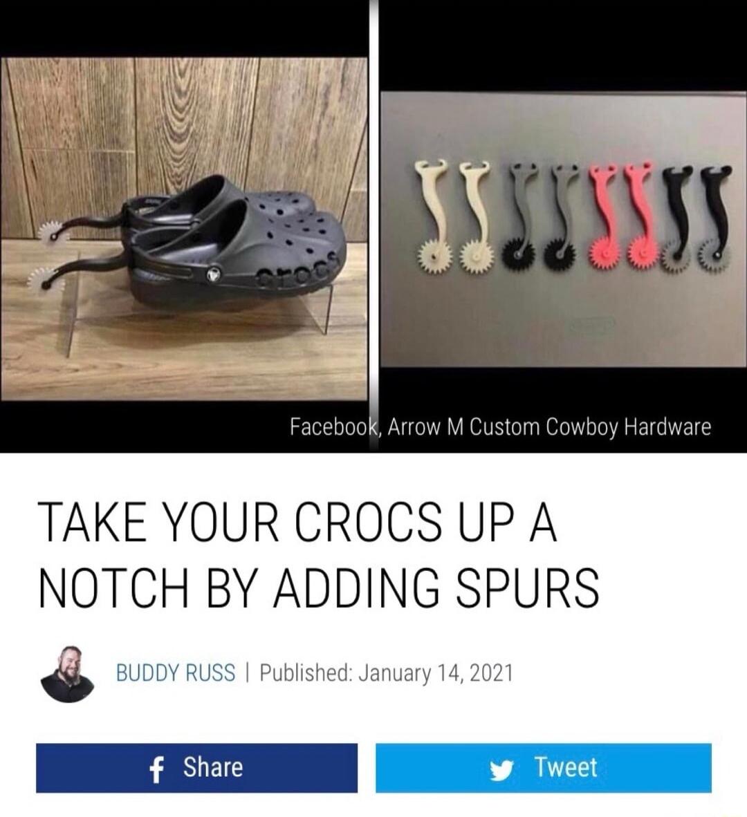 TAKE YOUR CROCS UP A NOTCH BY ADDING SPURS