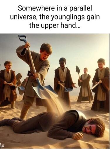 Somewhere in a parallel universe the younglings gain the upper hand