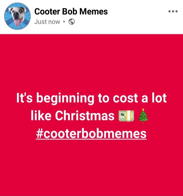 It's beginning to cost a lot like Christmas 💵🎄 #cooterbobmemes
