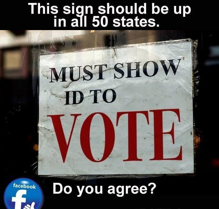 This sign should be up in all 50 states MUSTSHOW IDTO VOTE Do you agree