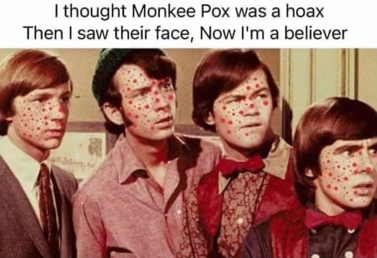 thought Monkee Pox was a hoax Then saw their face Now Im a believer