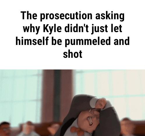 The prosecution asking why Kyle didnt just let himself be pummeled and shot