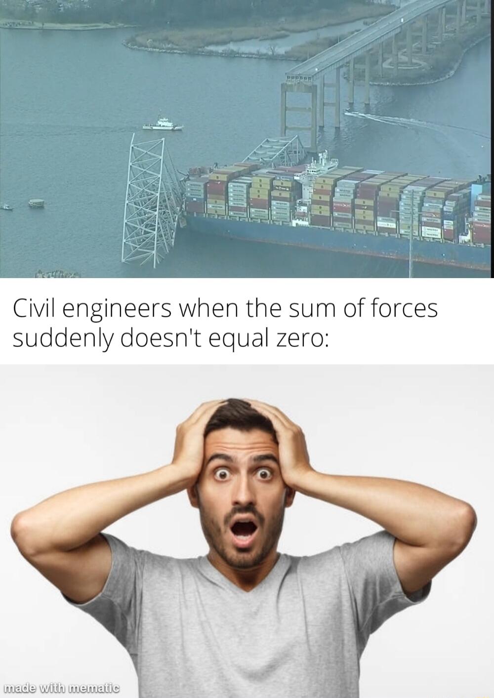 Civil engineers when the sum of forces suddenly doesnt equal zero woaile