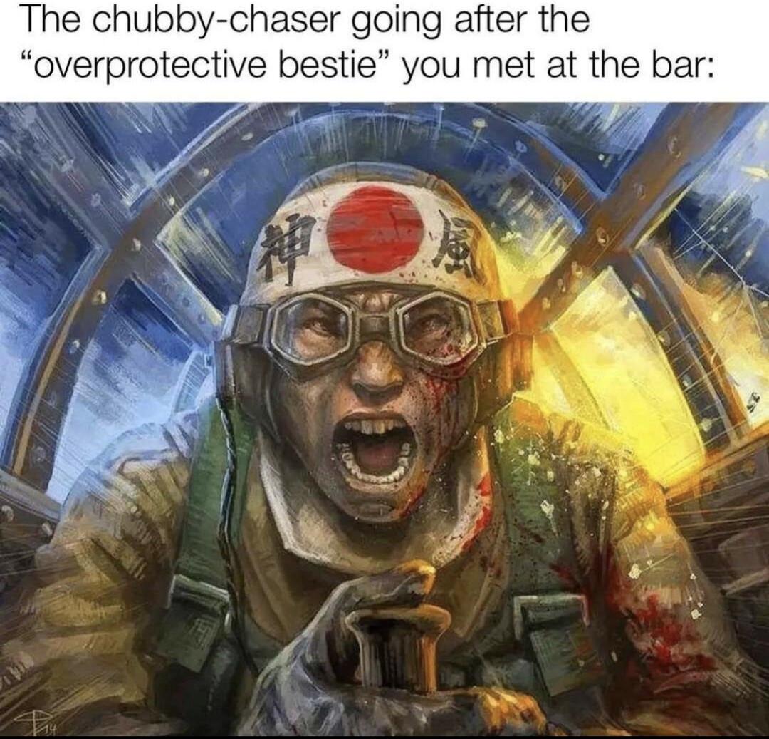 The chubby chaser going after the overprotective bestie you met at the bar