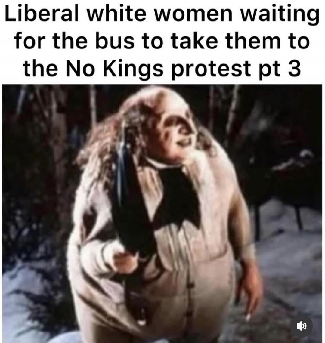 Liberal white women waiting for the bus to take them to the No Kings protest pt 3