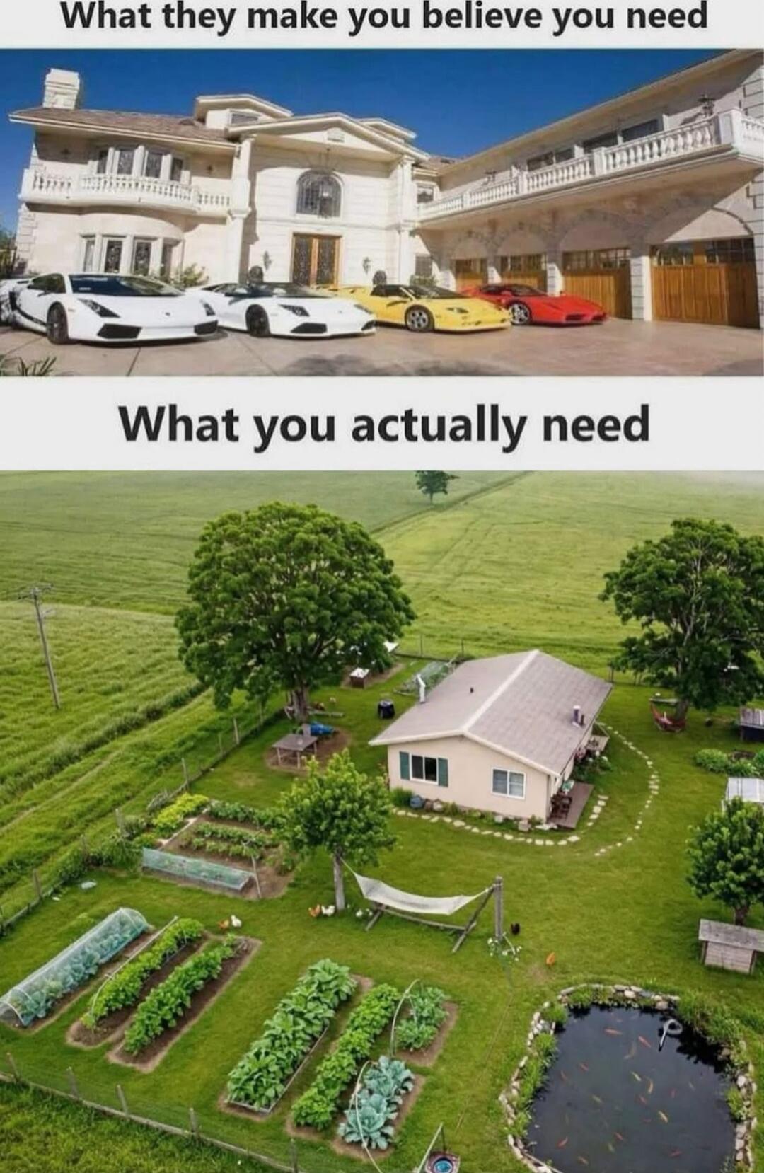 What they make you believe you need
What you actually need