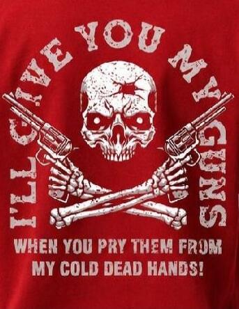 I'LL GIVE YOU MY GUNS WHEN YOU PRY THEM FROM MY COLD DEAD HANDS!