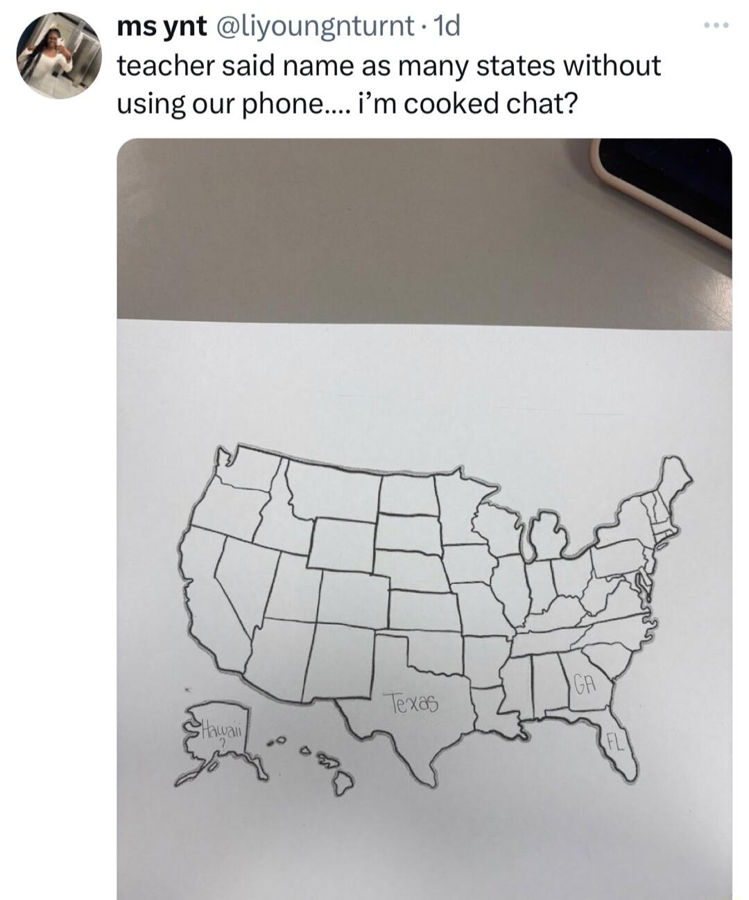 msynt liyoungnturnt 1d teacher said name as many states without using our phone m cooked chat