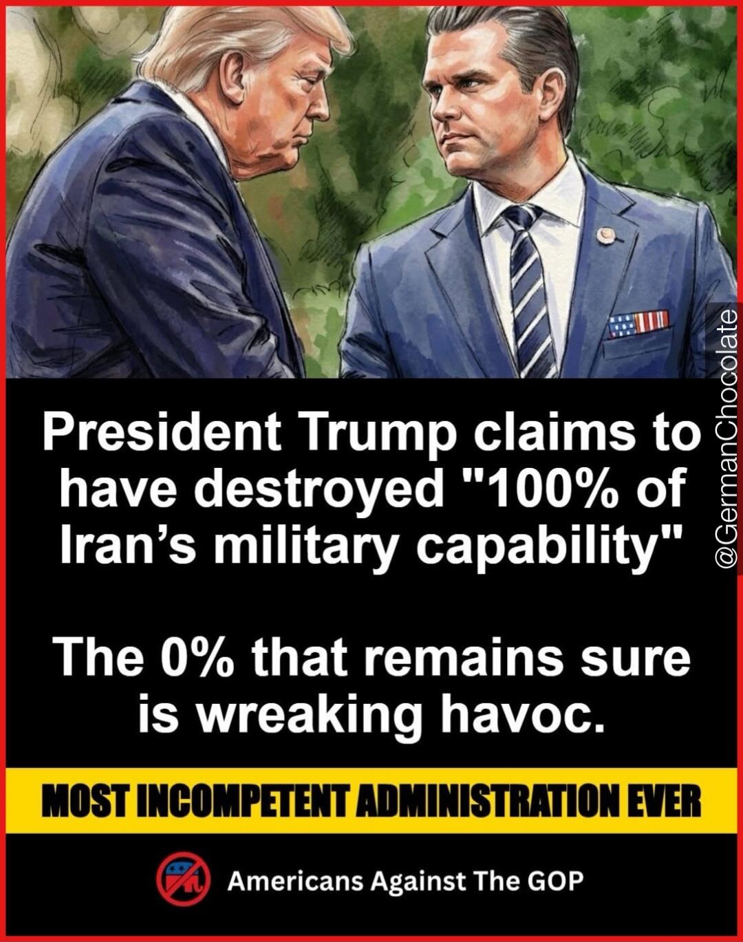 President Trump claims to have destroyed 