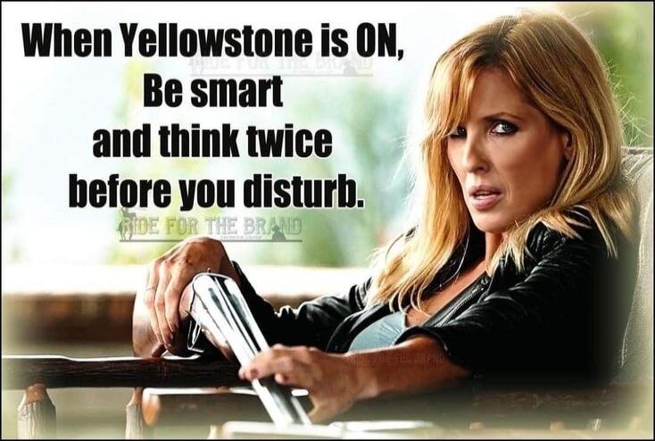 When Yellowstone is ON, Be smart and think twice before you disturb. RIDE FOR THE BRAND