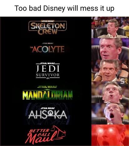 Too bad Disney will mess it up JEDI SURVIVOR MANDZT DRI AN AHSSKA