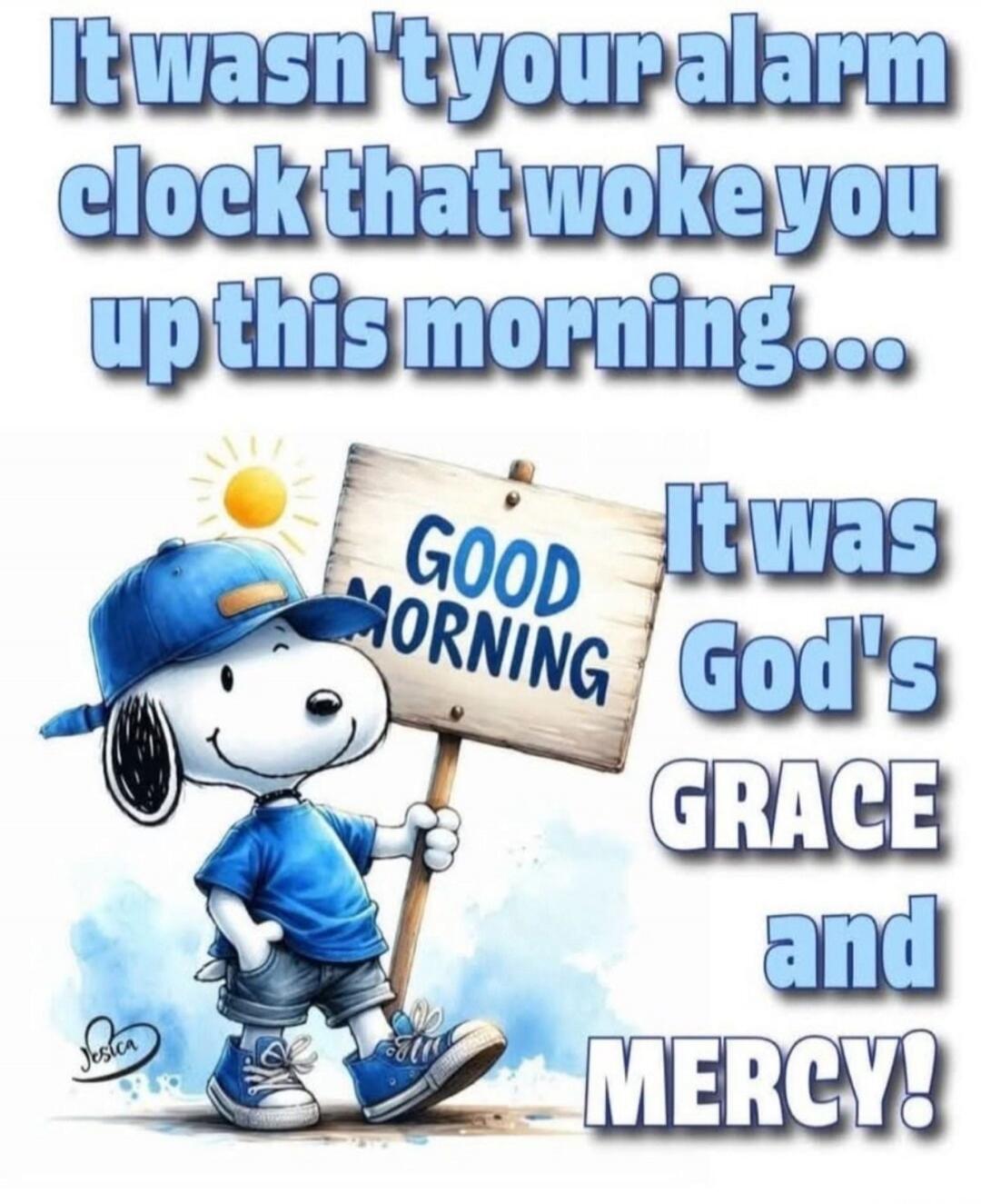 It wasn't your alarm clock that woke you up this morning... It was God's GRACE and MERCY!
GOOD MORNING