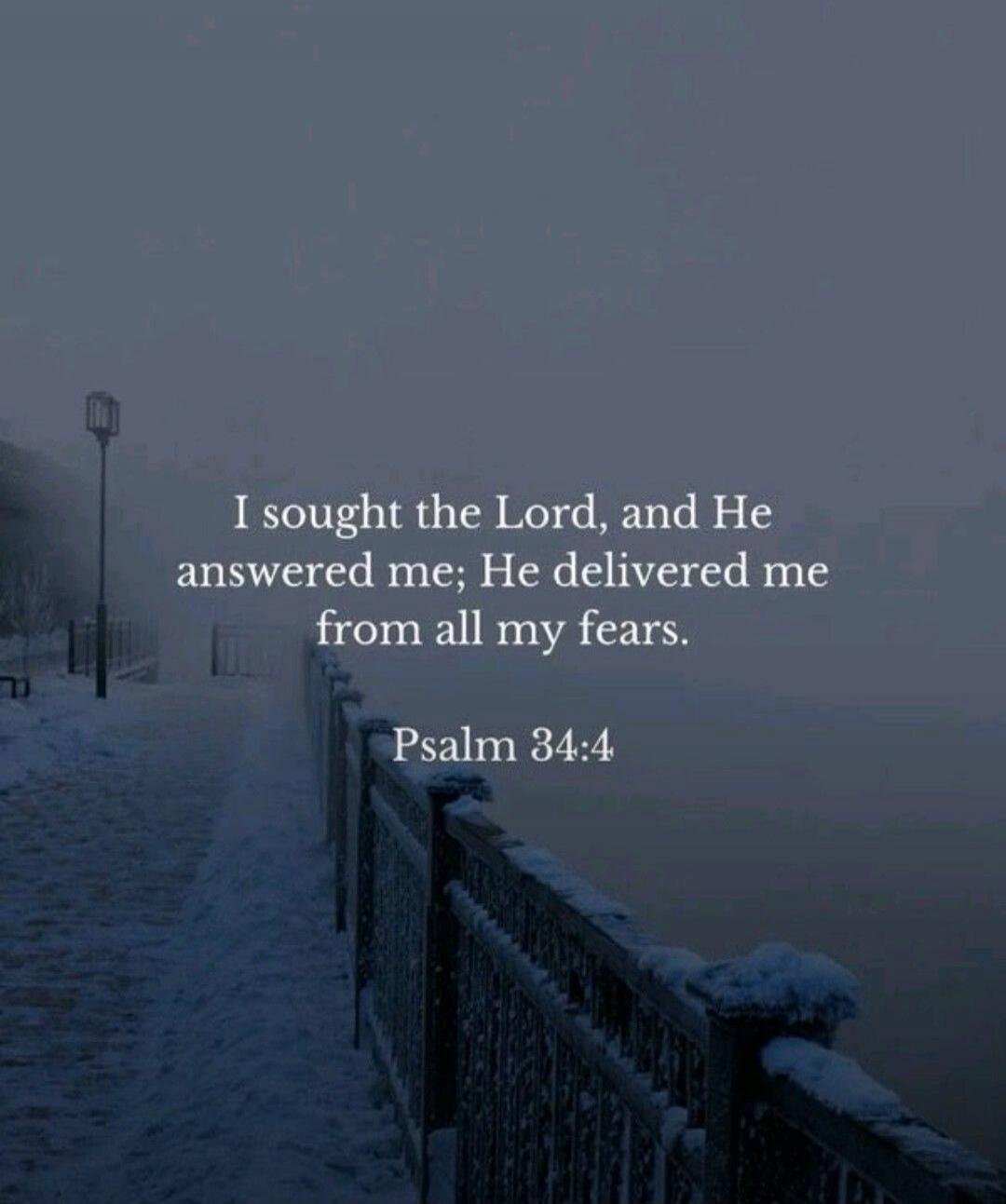 I sought the Lord, and He answered me; He delivered me from all my fears. Psalm 34:4