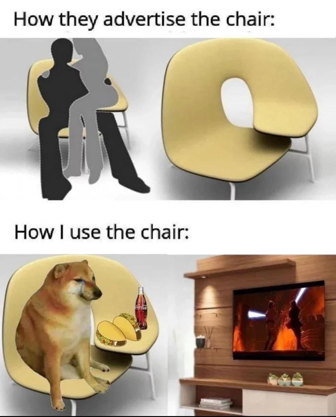 How they advertise the chair N How use the chair