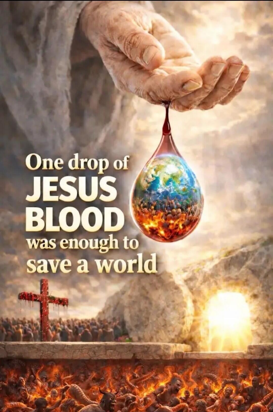 One drop of JESUS BLOOD was enough to save a world
