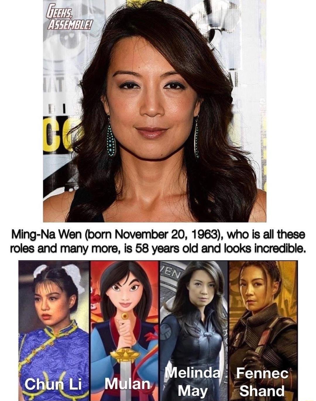 ASEMAIE Ming Na Wen born November 20 1963 who is all these roles and many more is 58 years old and looks incredible