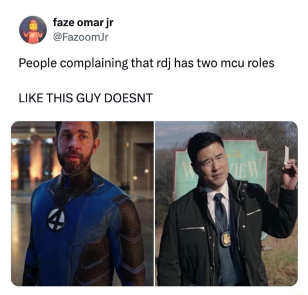 faze omar jr 2 mJr People complaining that rdj has two mcu roles LIKE THIS GUY DOESNT