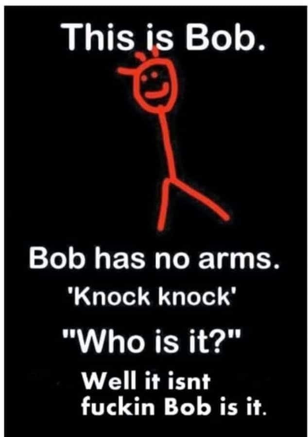 This is Bob E L ER P BN Knock knock Who is it Well it isnt fuckin Bob is it