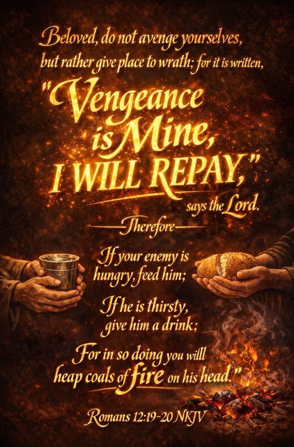 Beloved, do not avenge yourselves, but rather give place to wrath; for it is written, 