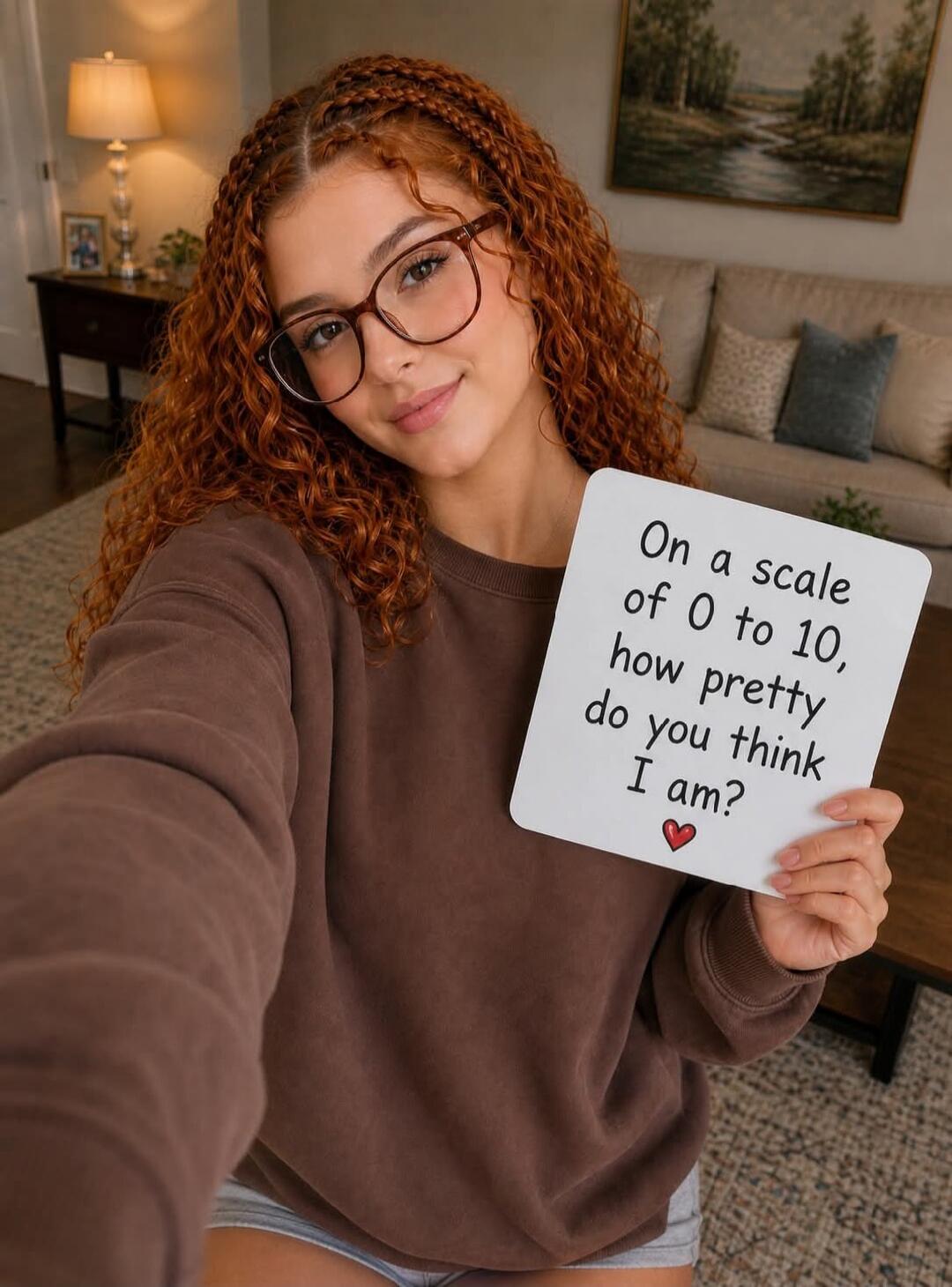 On a scale of 0 to 10, how pretty do you think I am?