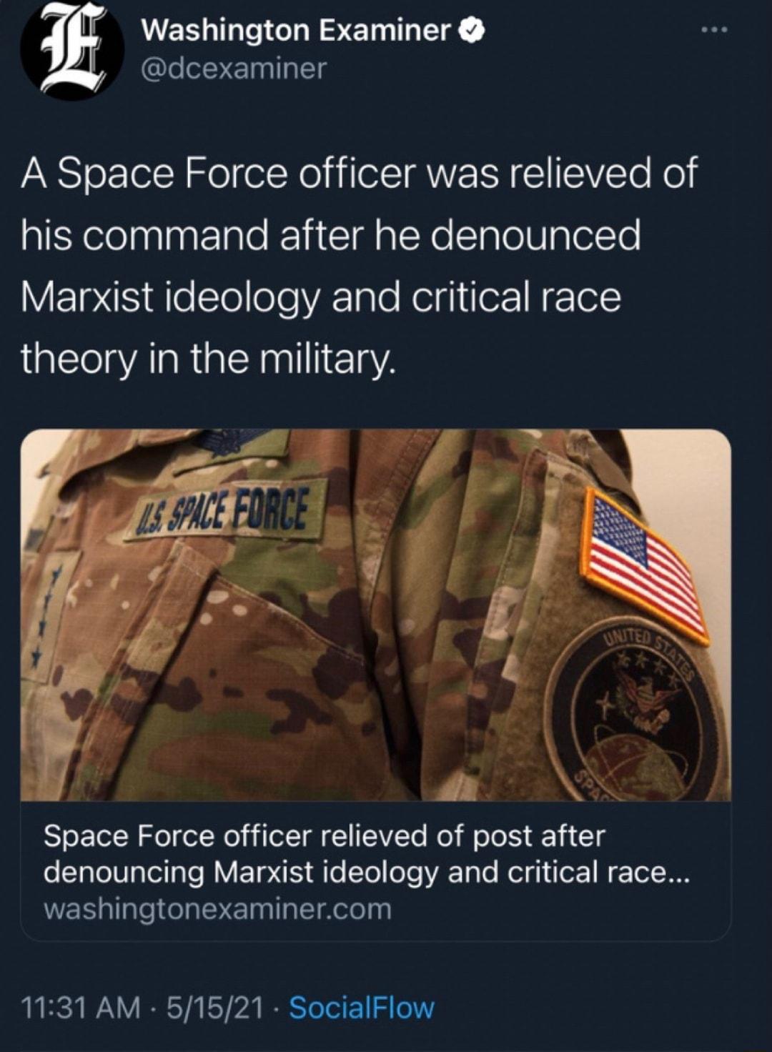 7 E RIS EMINER y leelNEnalalTg A Space Force officer was relieved of Iy lnntElle G g alxe ElalealelsTe VETPS1lleTeleleYA1ale Relg or Nglel theory in the military Space Force officer relieved of post after o1aTe0aTeiaTe MY Y 1y Ao Tol o VAF Talo ol g or W Tol 00 WE gllalejfelaleVeTnnlalsTdelo 0y 1131 AM 51521 SocialFlow
