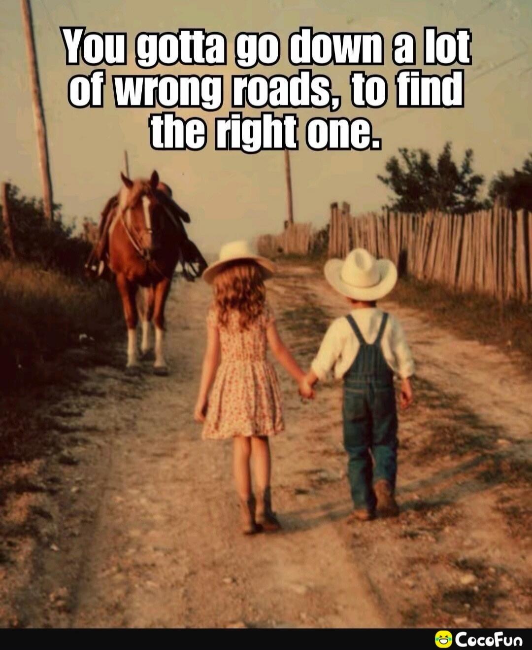 You gotta go down a lot of wrong roads, to find the right one.