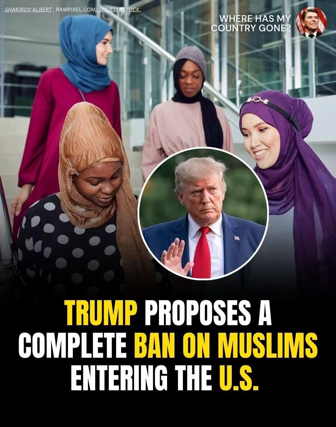 SHAKIROV ALBERT, RAWPIXEL.COM/SHUTTERSTOCK. WHERE HAS MY COUNTRY GONE? TRUMP PROPOSES A COMPLETE BAN ON MUSLIMS ENTERING THE U.S.