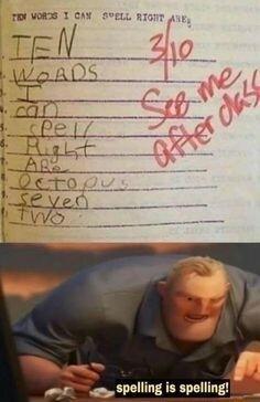 THM WOROS I OAY SUELL Iz o e N ot am spelling is spelling