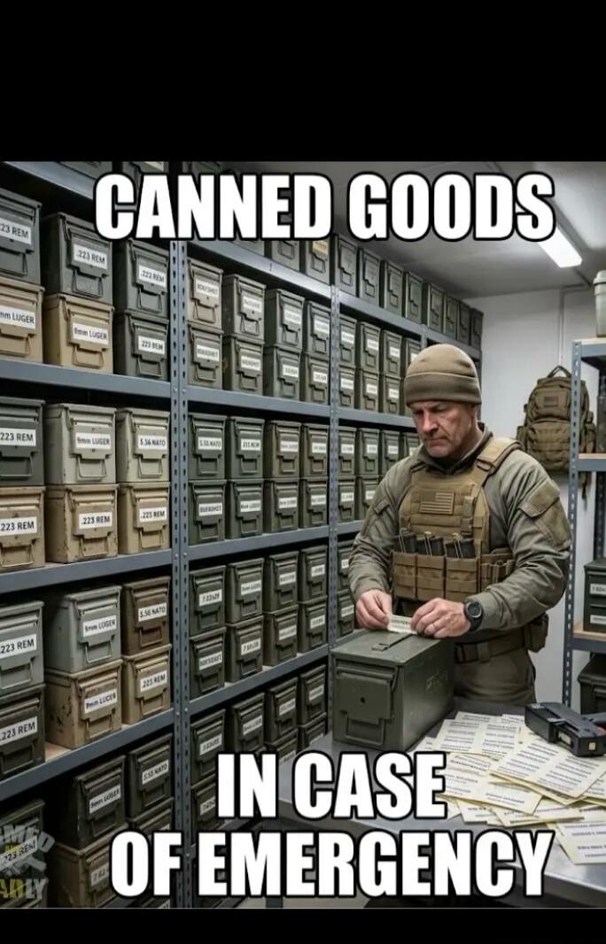 CANNED GOODS IN CASE OF EMERGENCY