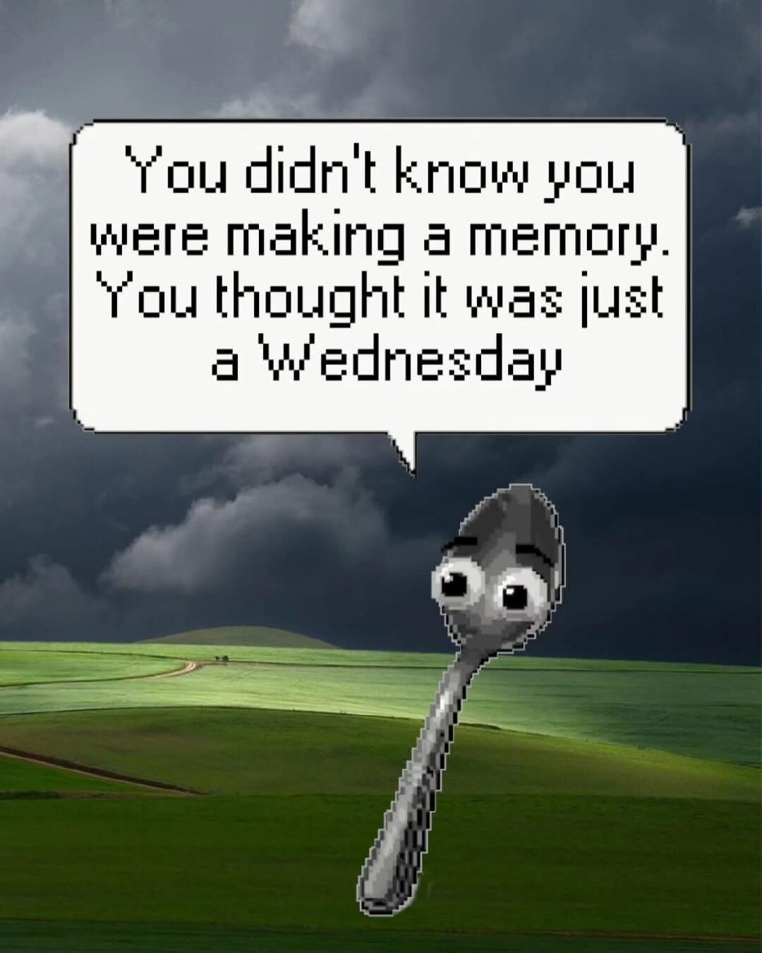 You didn't know you were making a memory. You thought it was just a Wednesday