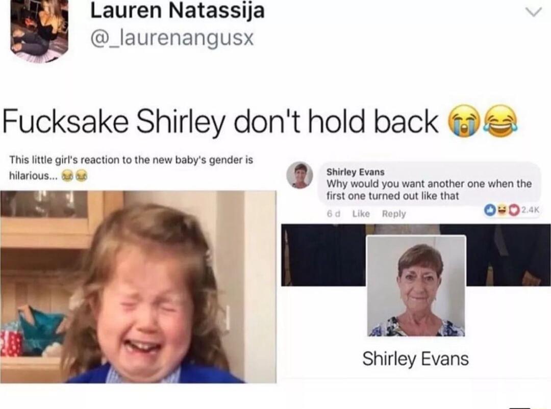 Lauren Natassija _laurenangusx Fucksake Shirley dont hold back Shirley Evans