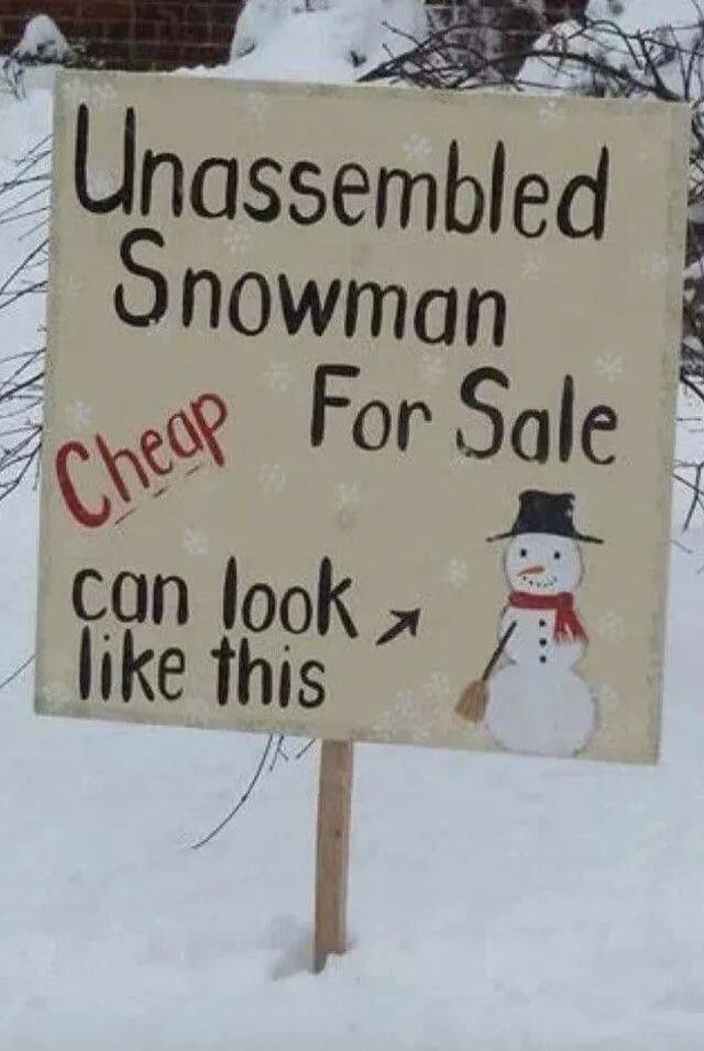 Unassembled Snowman For Sale Cheap can look like this