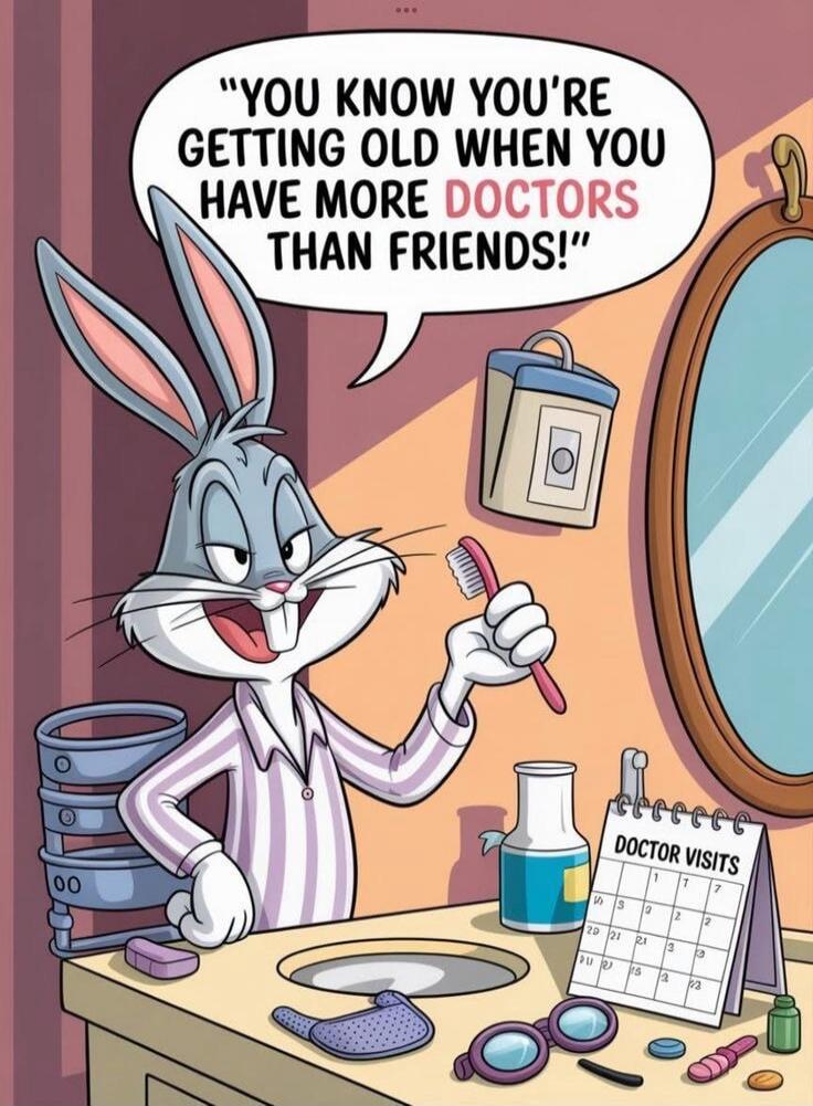 YOU KNOW YOU'RE GETTING OLD WHEN YOU HAVE MORE DOCTORS THAN FRIENDS! DOCTOR VISITS