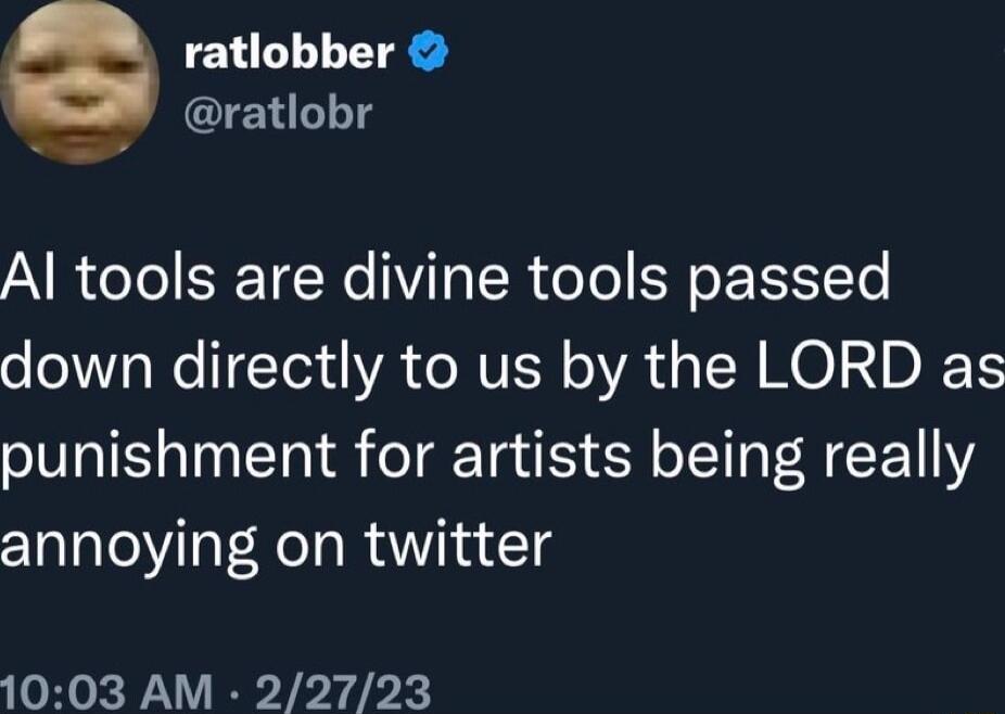 ratlobber ratlobr A oTel ERTENo NV o IER ool S o 1 To o oWVTa No T i ATONTEN VAL A MO DI TS punishment for artists being really annoying on twitter 1003 AM 22723