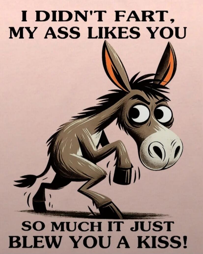 I DIDN'T FART, MY ASS LIKES YOU SO MUCH IT BLEW YOU A KISS!