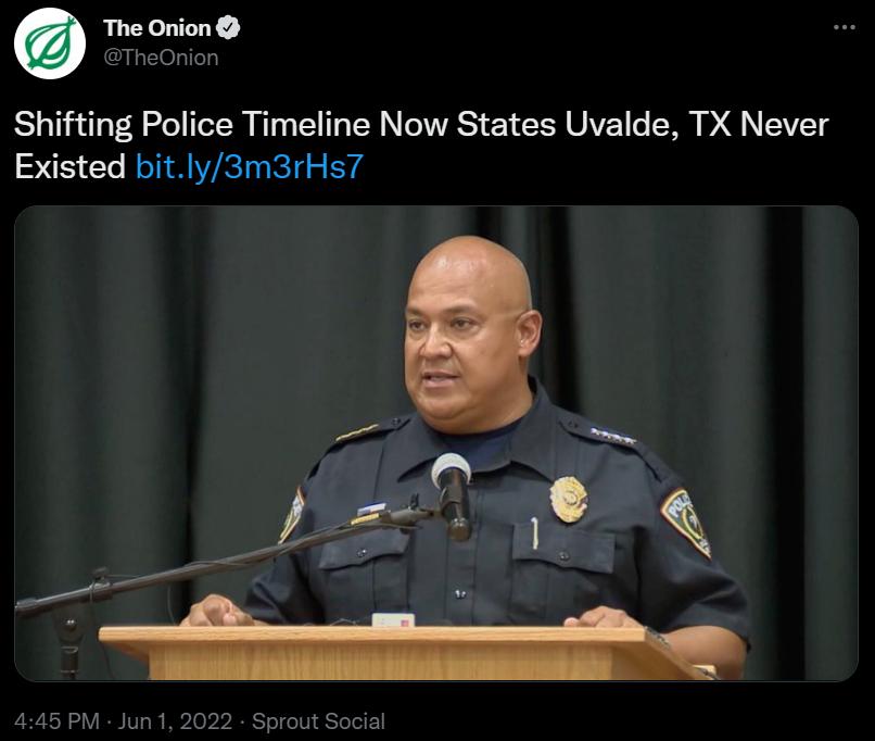 The Onion TheOnion BSiataulot fl o TeTN F1oy Tt To TN YNVAS 21 SR WAVEE o D V T Existed bitly3m3rHs7 445 PM Jun 1 2022 Sprout Social