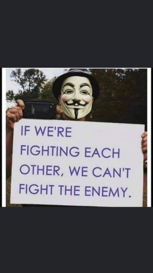 FIGHTING EACH OTHER WE CANT FIGHT THE ENEMY