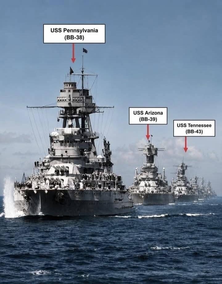 USS Pennsylvania (BB-38), USS Arizona (BB-39), USS Tennessee (BB-43)