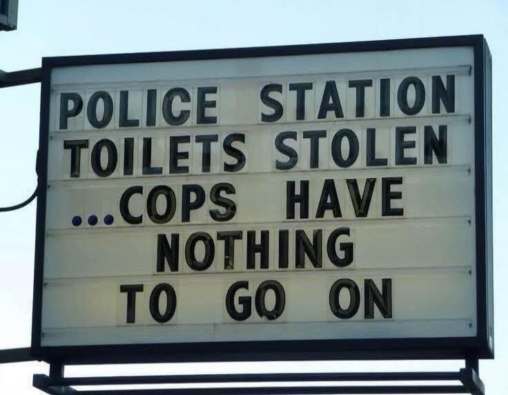 POLICE STATION TOILETS STOLEN ...COPS HAVE NOTHING TO GO ON