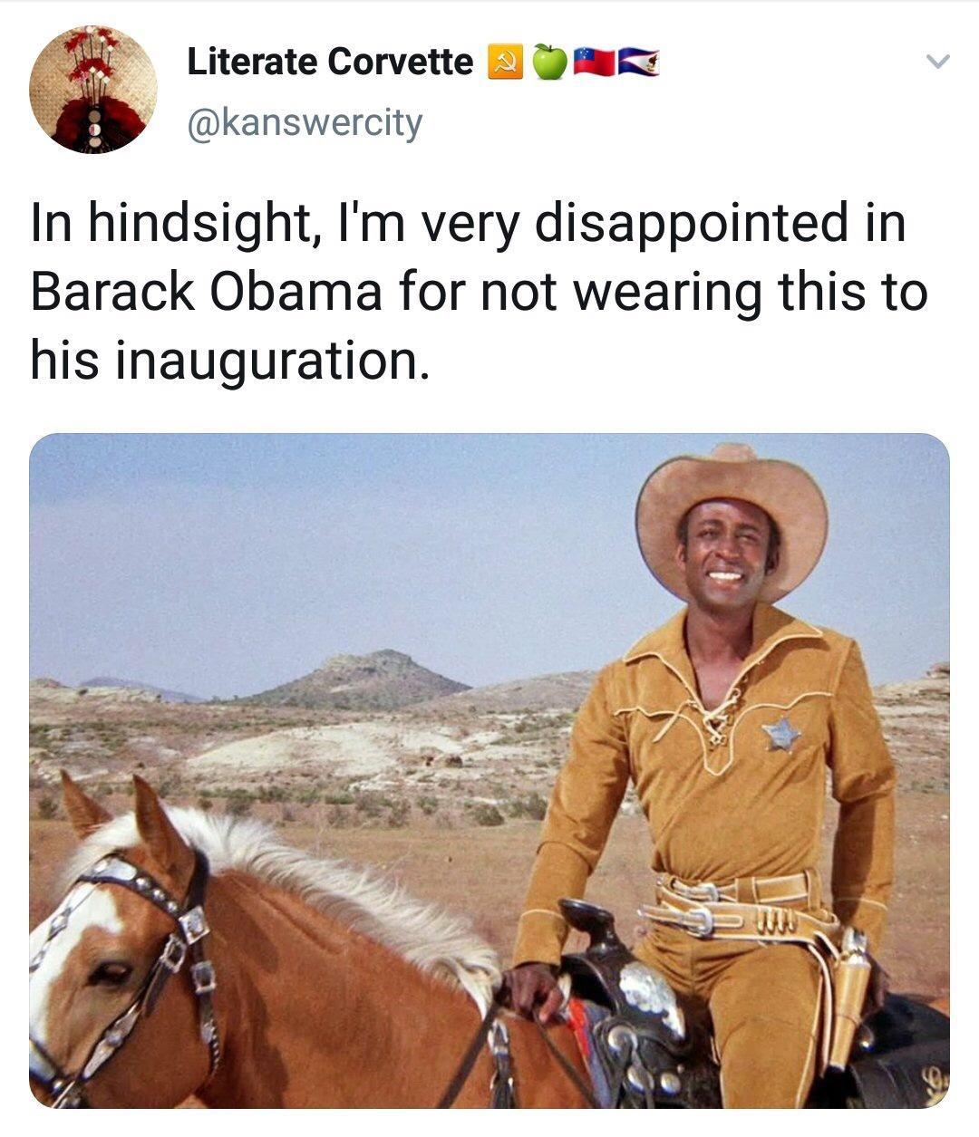 Literate Corvette mus kanswercity In hindsight Im very disappointed in Barack Obama for not wearing this to his inauguration 2 ik