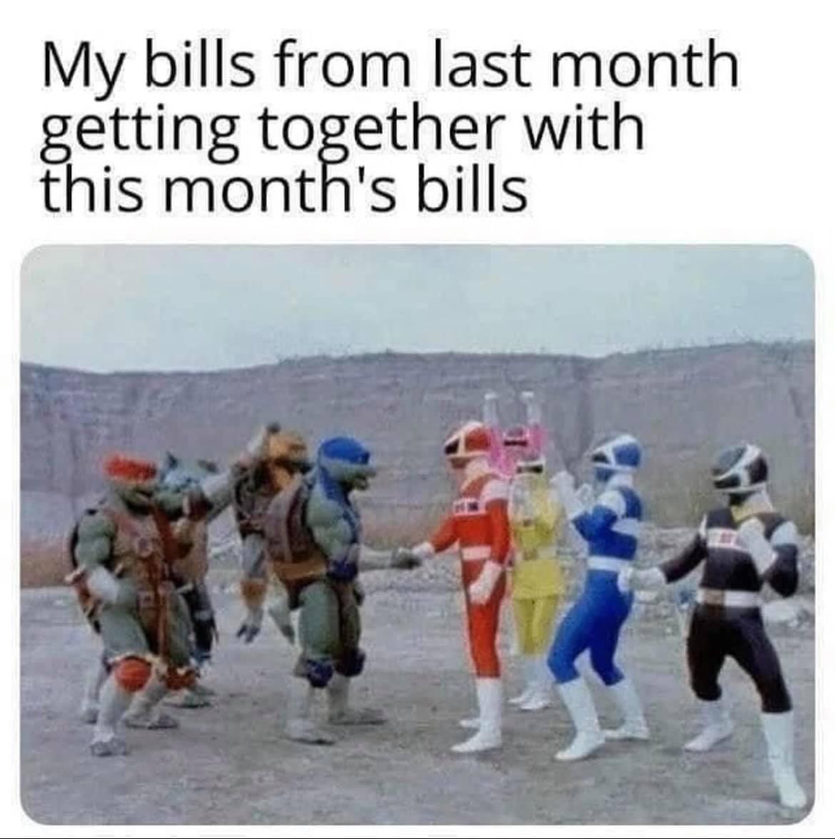 My bills from last month getting together with this montns bills