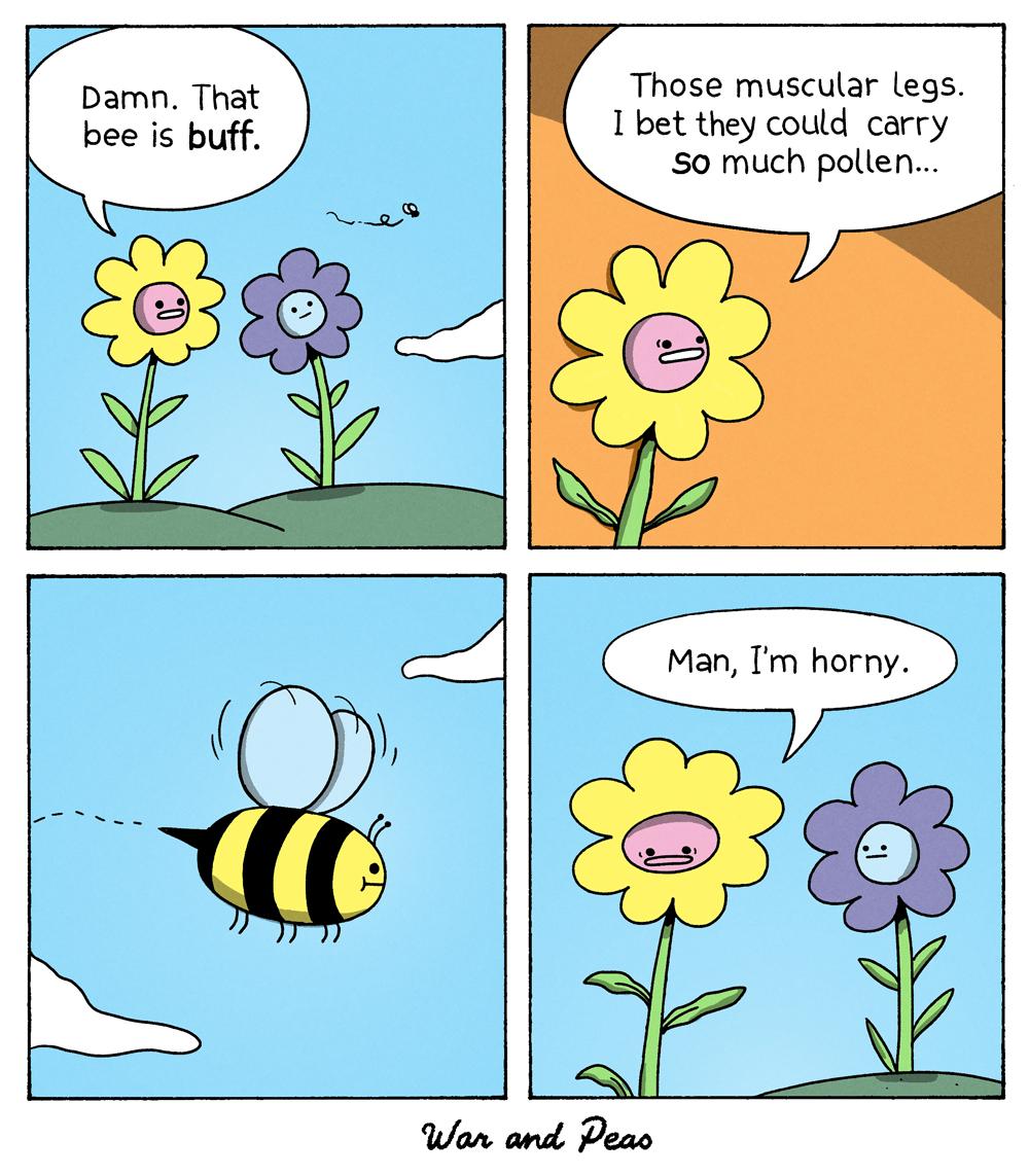 Those muscular legs 1 bet they could carry S0 much pollen Damn That bee is buff