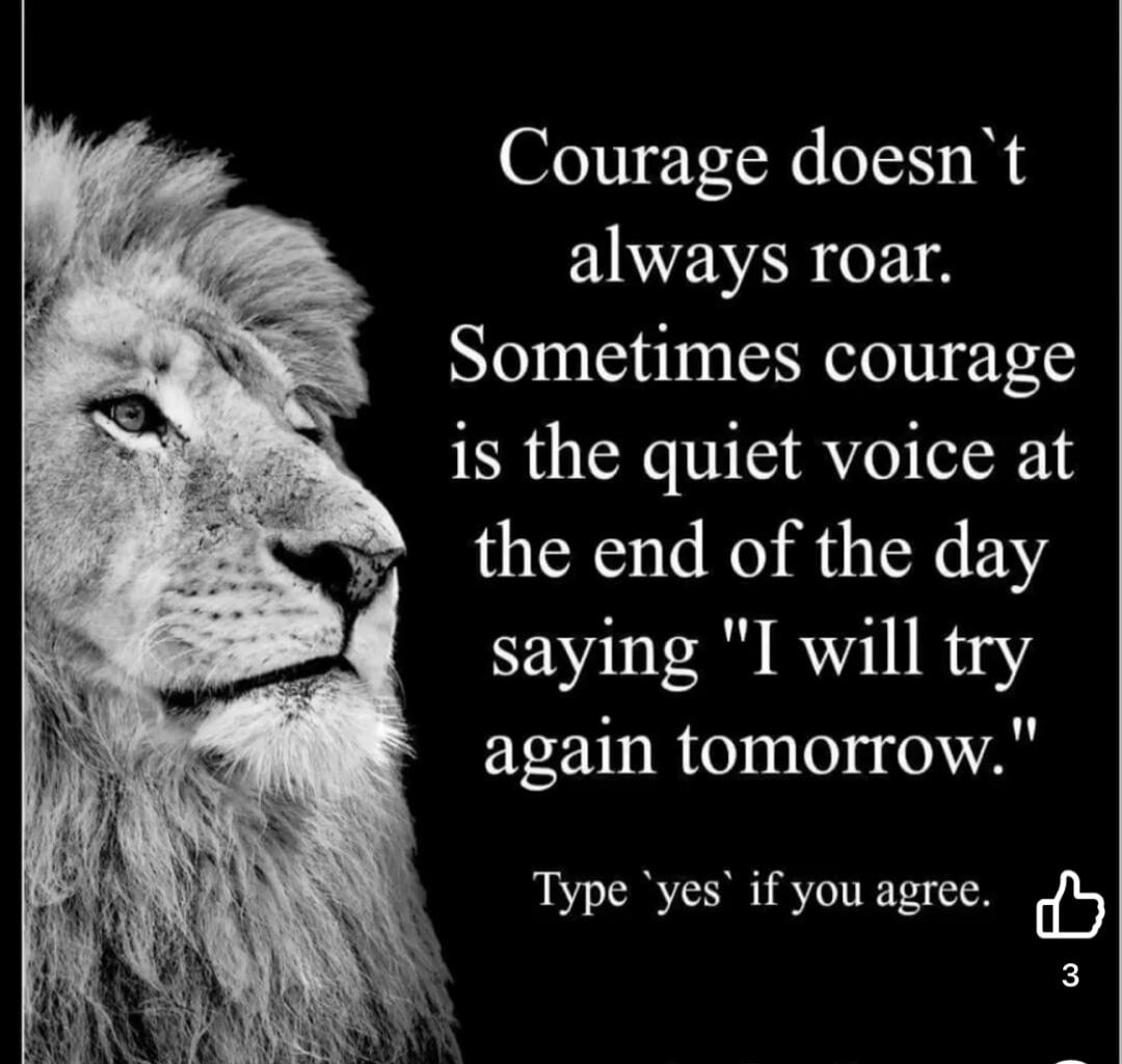 Courage doesn't always roar. Sometimes courage is the quiet voice at the end of the day saying 