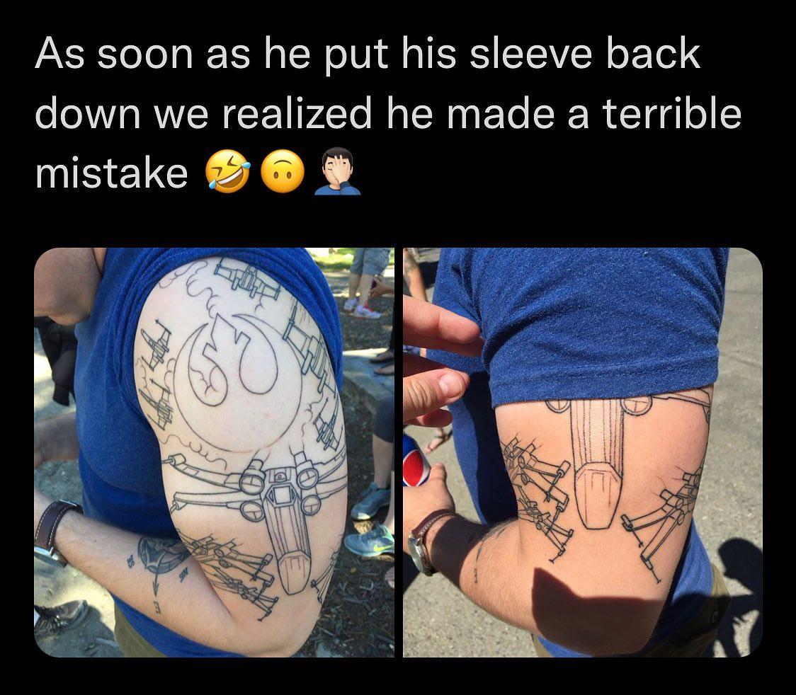 As soon as he put his sleeve back down we realized he made a terrible WL A K