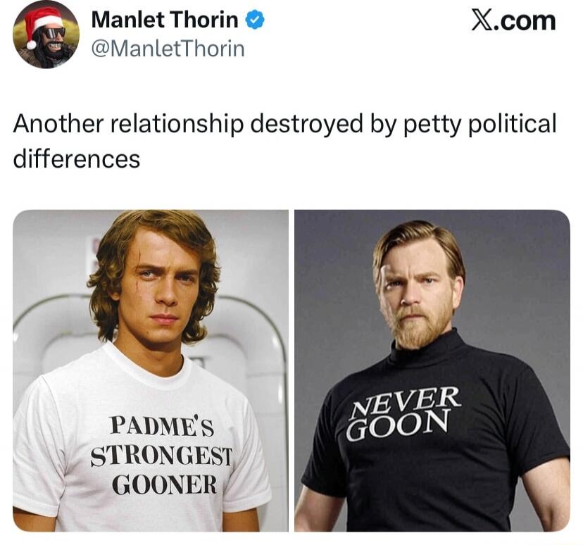 Another relationship destroyed by petty political differences
PADME'S STRONGEST GOONER		NEVER GOON